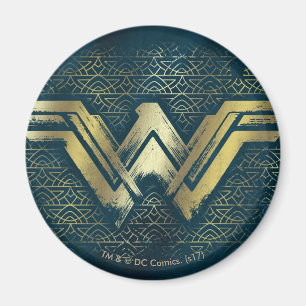 Wonder Woman Brushed Gold Symbol Magneet