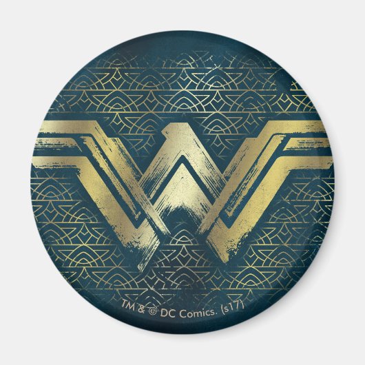 Wonder Woman Brushed Gold Symbol Magneet (Voorkant)