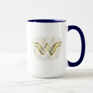 Wonder Woman Brushed Gold Symbol Mok