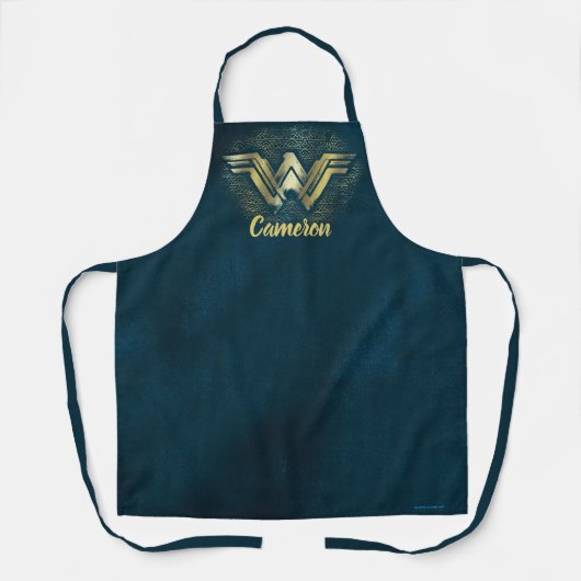 Wonder Woman Brushed Gold Symbol Schort (Voorkant)