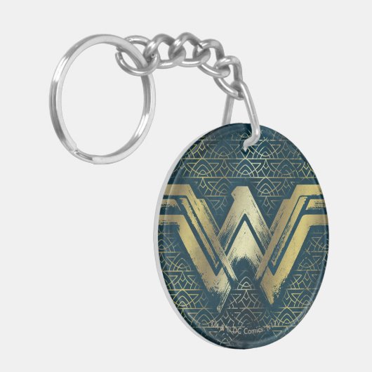 Wonder Woman Brushed Gold Symbol Sleutelhanger (Voorkant Links)