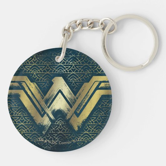 Wonder Woman Brushed Gold Symbol Sleutelhanger (Achterkant)