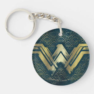 Wonder Woman Brushed Gold Symbol Sleutelhanger