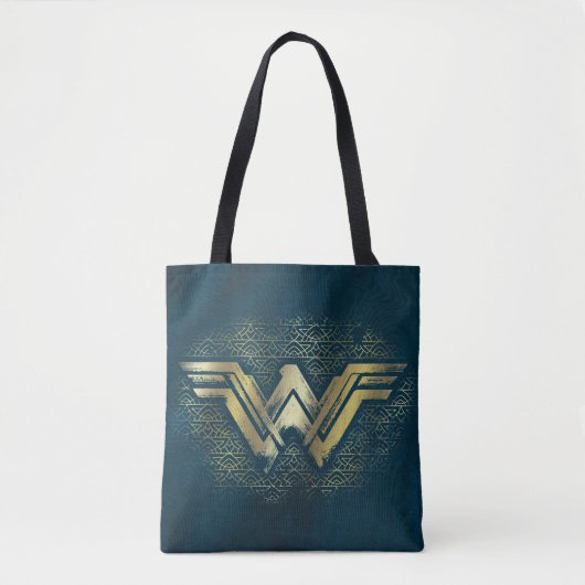 Wonder Woman Brushed Gold Symbol Tote Bag (Voorkant)