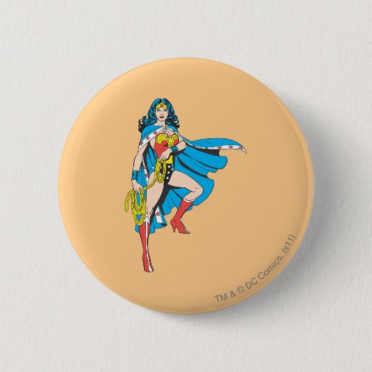 Wonder Woman Cape Ronde Button 5,7 Cm (Voorkant)