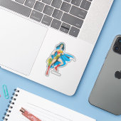 Wonder Woman Cape Sticker (Laptop met iPhone)