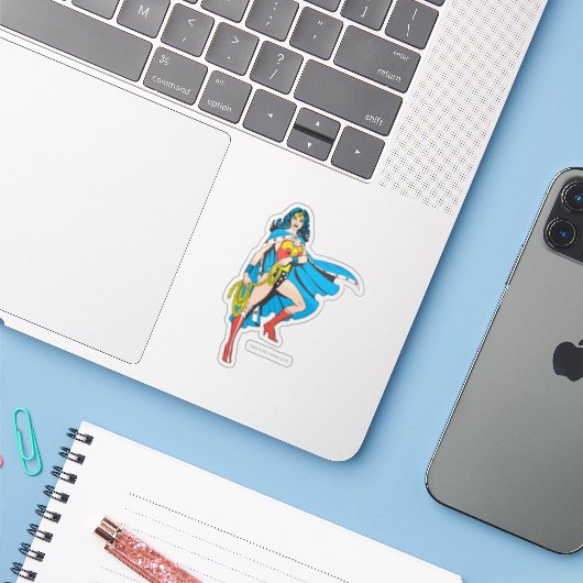 Wonder Woman Cape Sticker (Laptop met iPhone)
