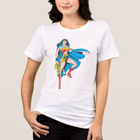 Wonder Woman Cape Tri-Blend Shirt (Voorkant)