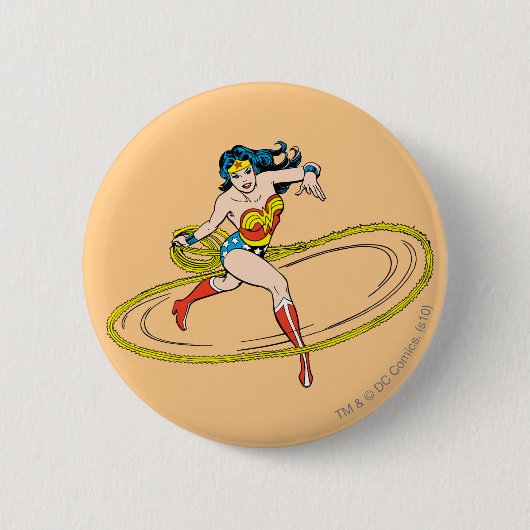 Wonder Woman circuleerde met Lasso Ronde Button 5,7 Cm (Voorkant)