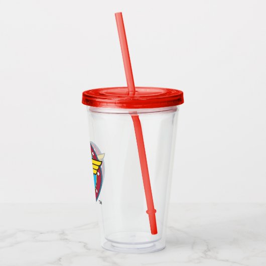 Wonder Woman | Cirkel en sterren Logo Acryl Drinkbeker (Links)
