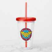 Wonder Woman | Cirkel en sterren Logo Acryl Drinkbeker (Voorkant)