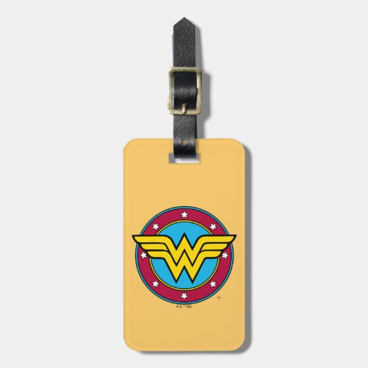 Wonder Woman | Cirkel en sterren Logo Bagagelabel (Voorkant verticaal)