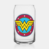 Wonder Woman | Cirkel en sterren Logo Blikvorm Glas (Voorkant)