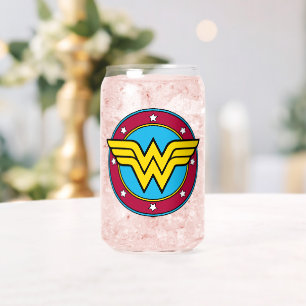 Wonder Woman   Cirkel en sterren Logo Blikvorm Glas