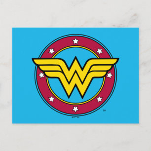 Wonder Woman   Cirkel en sterren Logo Briefkaart