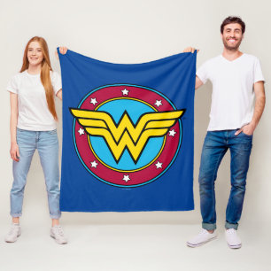 Wonder Woman   Cirkel en sterren  Logo Fleece Deken