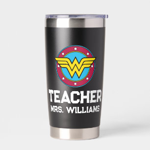 Wonder Woman   Cirkel en sterren Logo Geïsoleerde Drinkbeker