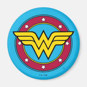 Wonder Woman   Cirkel en sterren Logo Magneet