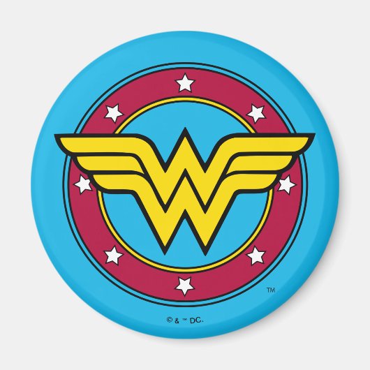 Wonder Woman | Cirkel en sterren Logo Magneet (Voorkant)