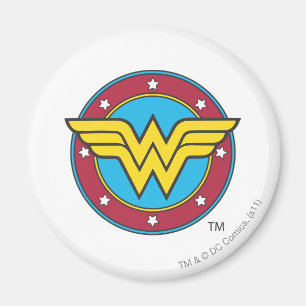 Wonder Woman   Cirkel en sterren Logo Magneet