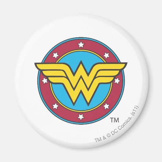 Wonder Woman | Cirkel en sterren Logo Magneet (Voorkant)