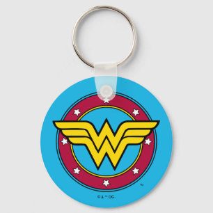 Wonder Woman   Cirkel en sterren Logo Sleutelhanger