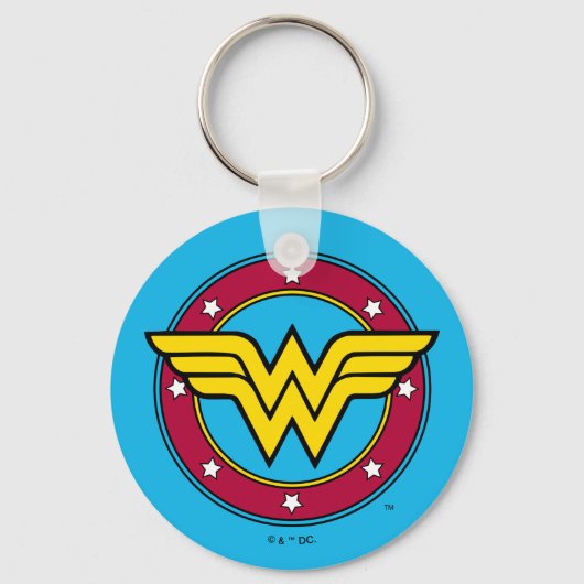 Wonder Woman | Cirkel en sterren Logo Sleutelhanger (Voorkant)
