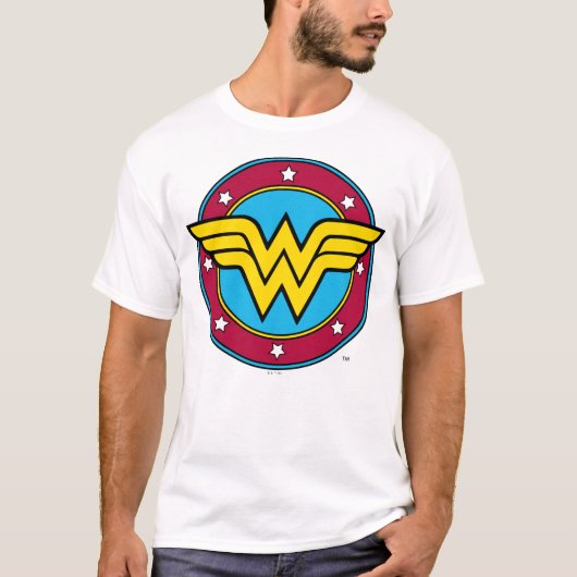 Wonder Woman | Cirkel en sterren Logo T-shirt (Voorkant)