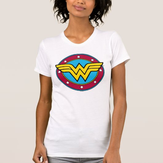Wonder Woman | Cirkel en sterren Logo T-shirt (Voorkant)