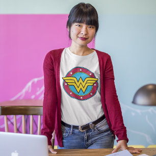 Wonder Woman   Cirkel en sterren Logo T-shirt