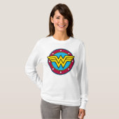 Wonder Woman | Cirkel en sterren Logo T-shirt (Voorkant volledig)
