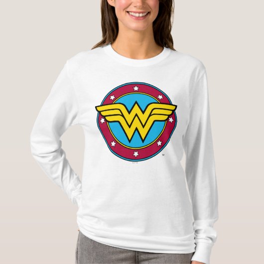 Wonder Woman | Cirkel en sterren Logo T-shirt (Voorkant)