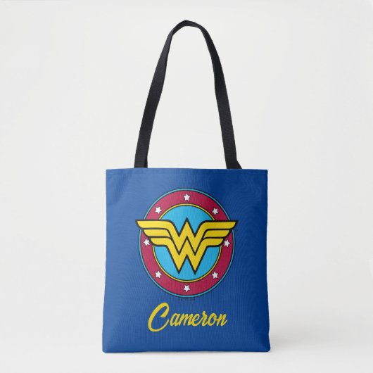 Wonder Woman | Cirkel en sterren Logo Tote Bag (Voorkant)