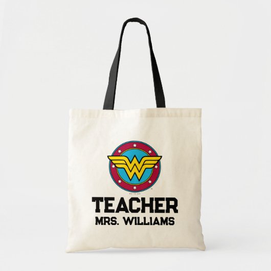 Wonder Woman | Cirkel en sterren Logo Tote Bag (Voorkant)