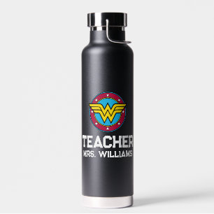 Wonder Woman   Cirkel en sterren Logo Waterfles