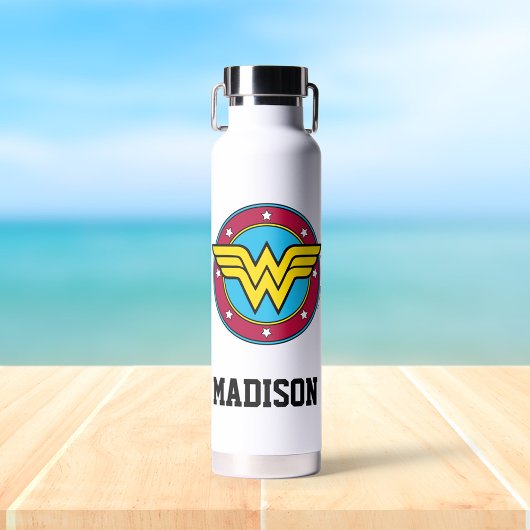 Wonder Woman | Cirkel | Jouw namen toevoegen Waterfles