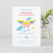 Wonder Woman Clouds Logo Birthday Kaart (Staand voorkant)