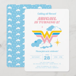Wonder Woman Clouds Logo Birthday Kaart