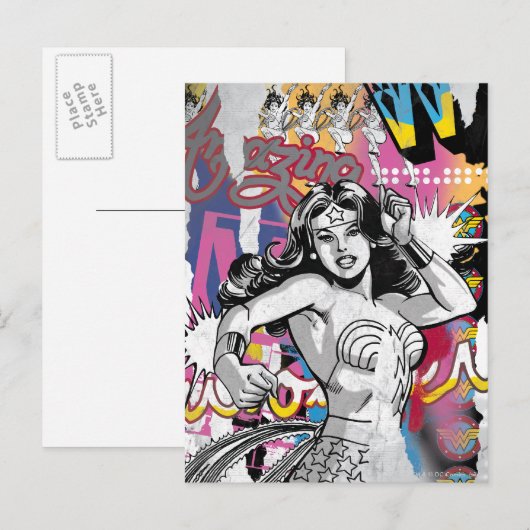 Wonder Woman Collage 3 Briefkaart (Voorkant / Achterkant)