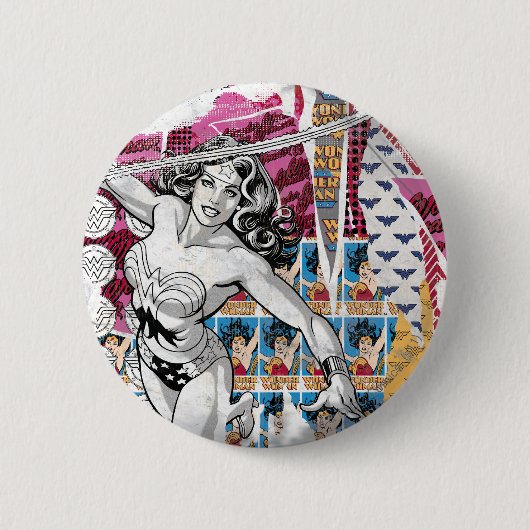 Wonder Woman Collage 5 Ronde Button 5,7 Cm (Voorkant)