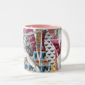 Wonder Woman Collage 5 Tweekleurige Koffiemok (Voorkant rechts)