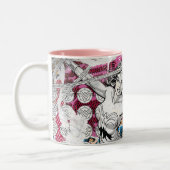 Wonder Woman Collage 5 Tweekleurige Koffiemok (Links)