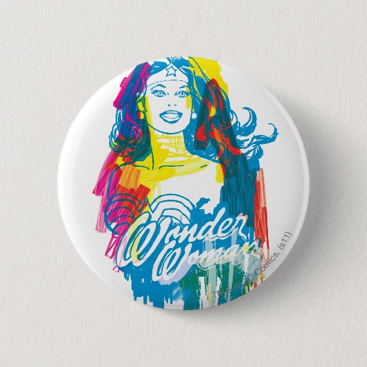 Wonder Woman Colorful 1 Ronde Button 5,7 Cm (Voorkant)