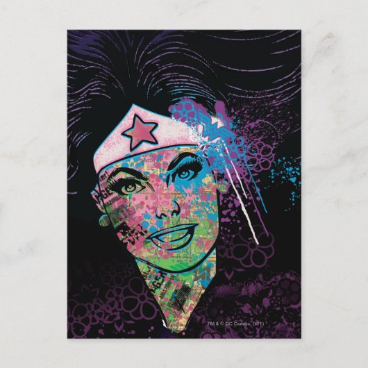 Wonder Woman Colorful Collage Briefkaart (Voorkant)