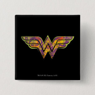Wonder Woman Colorful Logo Vierkante Button 5,1 Cm