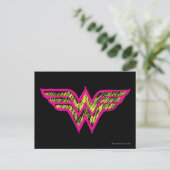 Wonder Woman Colorful Pink and Yellow Logo Briefkaart (Staand voorkant)