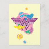 Wonder Woman Colorful Scribbles Briefkaart (Voorkant)