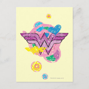 Wonder Woman Colorful Scribbles Briefkaart