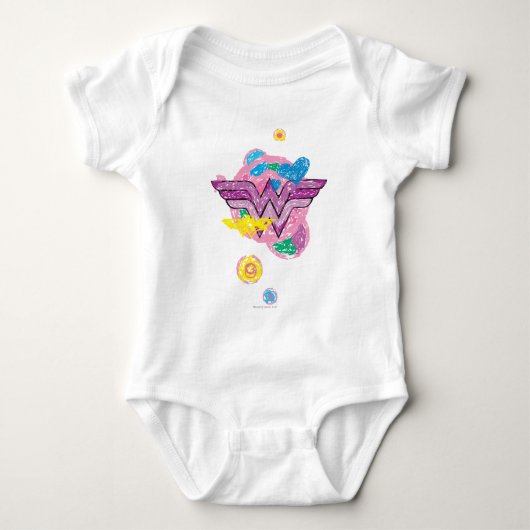 Wonder Woman Colorful Scribbles Romper (Voorkant)