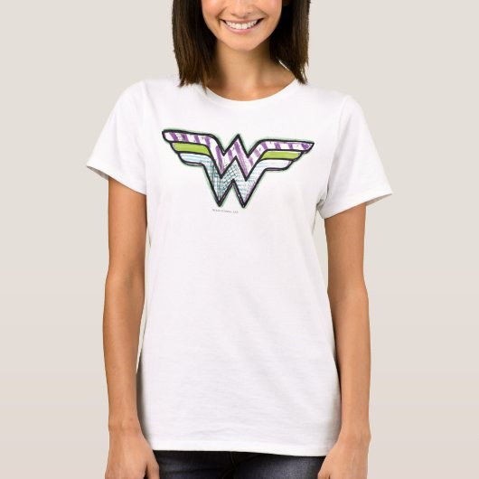 Wonder Woman Colorful Sketch Logo T-shirt (Voorkant)